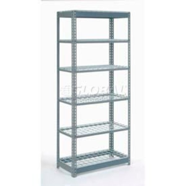 Global Equipment Heavy Duty Shelving 36"W x 24"D x 84"H With 6 Shelves - Wire Deck - Gray 717407
